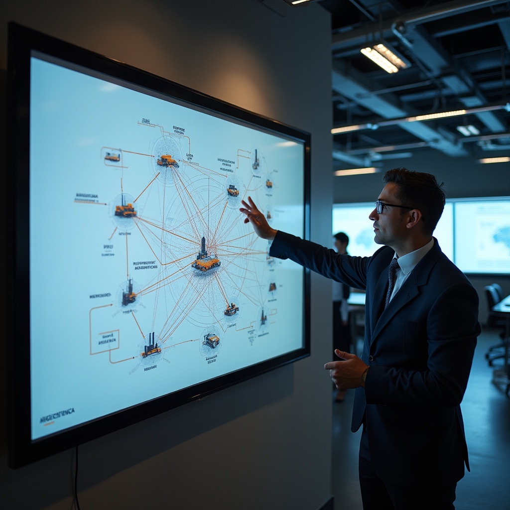 Visual representation of construction supply chain network connections